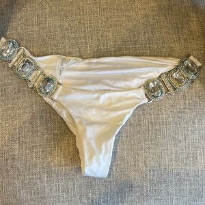 Beach funny material girl white bottoms XL. No flaws.